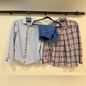 Classic Blue and Red Plaid Men's Shirt